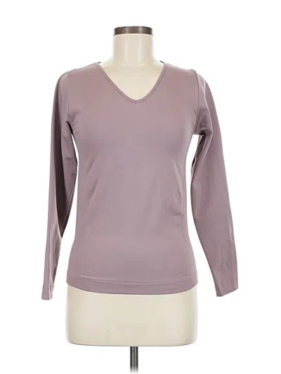 Love Poem Long Sleeve Top Gray V-neck Tops In Purple