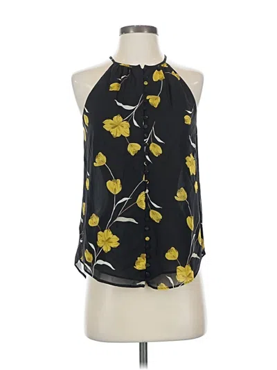 Pre-owned Joie Sleeveless Silk Top Black Halter Neckline Tops