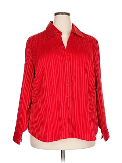 Pre-owned Laura Scott Long Sleeve Blouse In Red