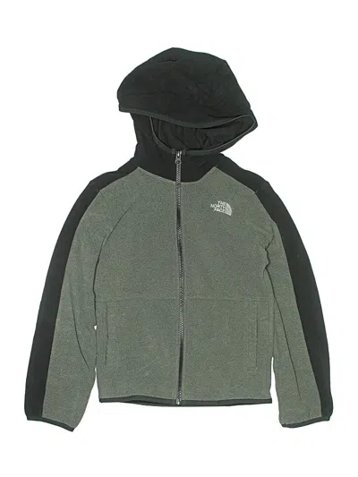 Pre-owned The North Face Kids' Zip Up Hoodie In Green