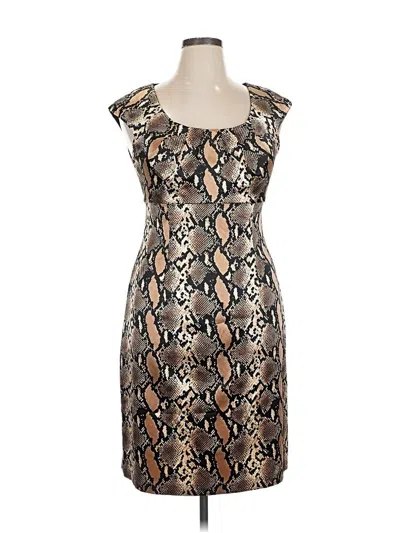 Pre-owned Connected Apparel Cocktail Dress In Brown