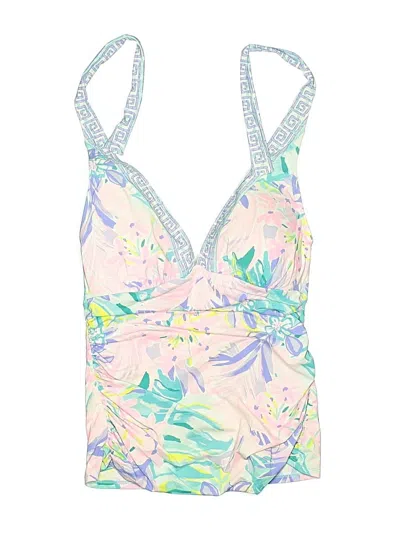 Pre-owned Lilly Pulitzer Swimsuit Top Pink Print Pattern Swimwear