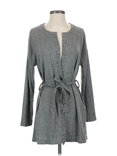 Pre-owned Cuddl Duds Cardigan Sweater In Gray