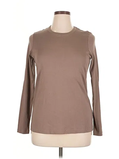Pre-owned Lands' End Long Sleeve T-shirt In Brown