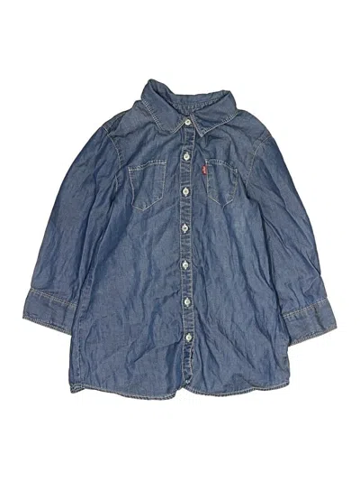 Pre-owned Levi's Kids'  3/4 Sleeve Button Down Shirt In Blue