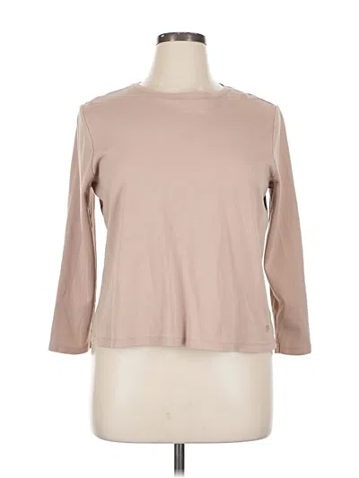 Pre-owned Isaac Mizrahi Live 3/4 Sleeve T-shirt In Brown