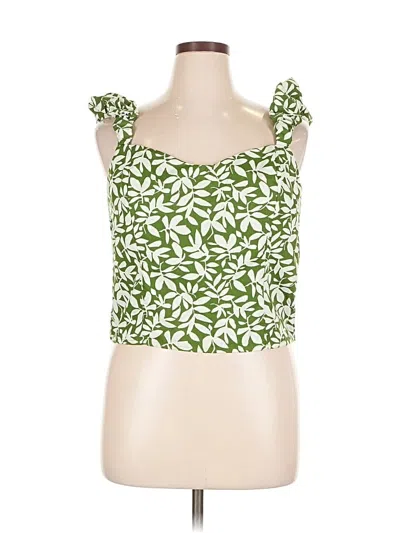 Pre-owned Abercrombie & Fitch Sleeveless Top Green Sweetheart Neckline Tops