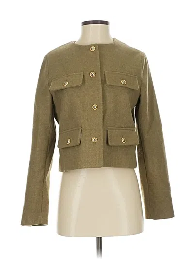 Pre-owned Zara Wool Coat In Green