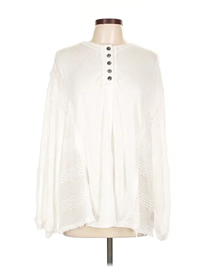 Pre-owned Pol Long Sleeve Blouse In White