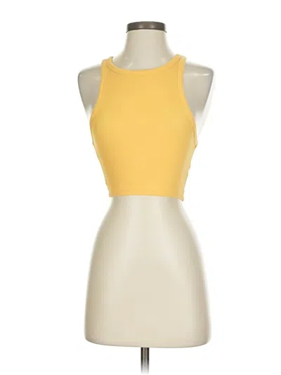 Pre-owned Zara Tank Top Yellow Halter Neckline Tops