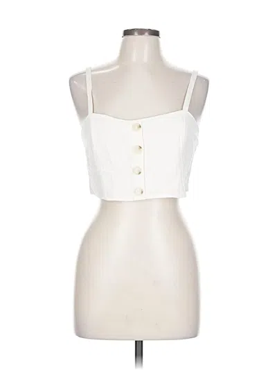Pre-owned Blue Blush Sleeveless Blouse In White