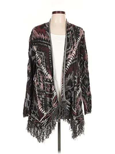 Pre-owned Lucky Brand Cardigan Sweater In Black