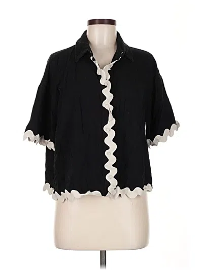 Pre-owned Anniewear Short Sleeve Blouse In Black