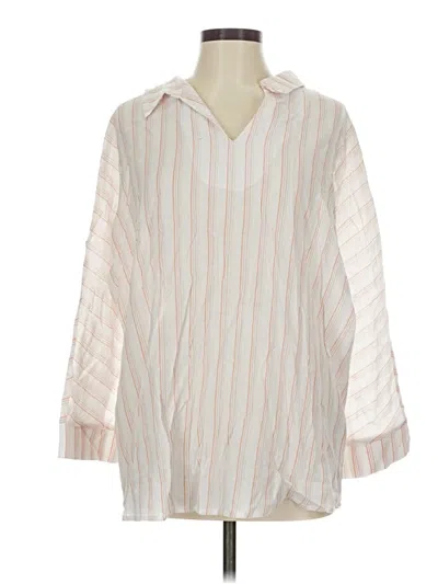 Pre-owned Easel 3/4 Sleeve Blouse In White