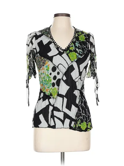 Pre-owned Alberto Makali 3/4 Sleeve Blouse In Green