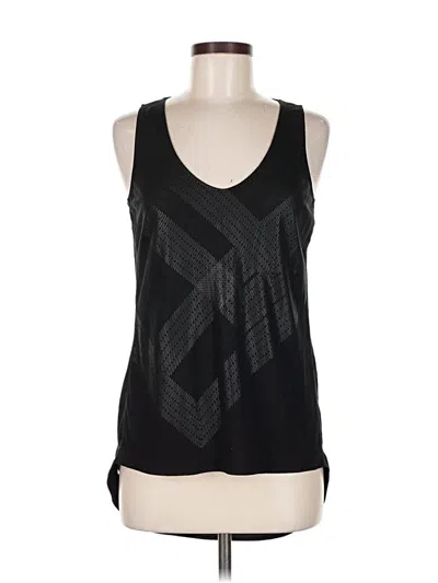 Pre-owned Armani Exchange Sleeveless Top Black Scoop Neck Tops