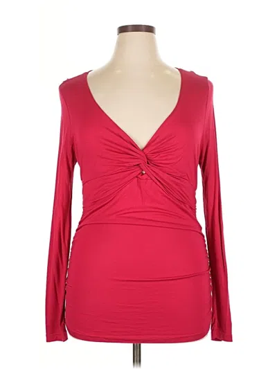 Pre-owned Design History Long Sleeve Top Red Sweetheart Neckline Tops