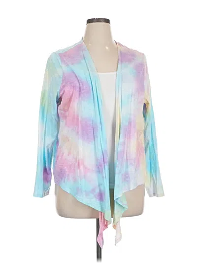 Pre-owned Belle By Kim Gravel Cardigan Sweater In Blue