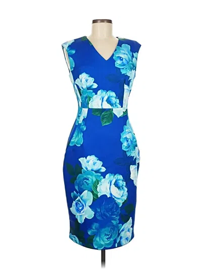 Pre-owned Calvin Klein Cocktail Dress In Blue