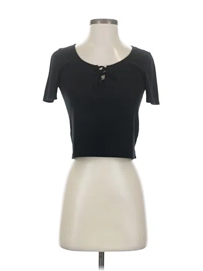 Pre-owned Subdued Short Sleeve Top Black Sweetheart Neckline Tops