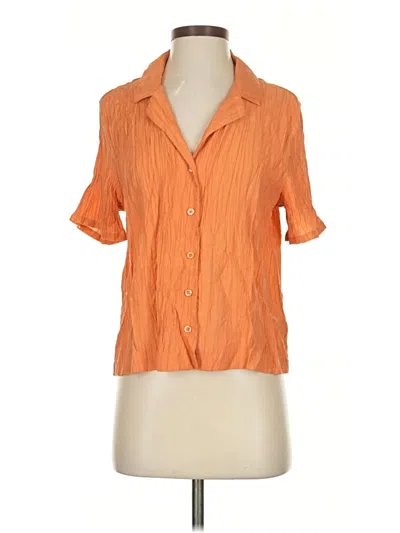 Pre-owned Rachel Zoe Tjx Short Sleeve Blouse In Orange