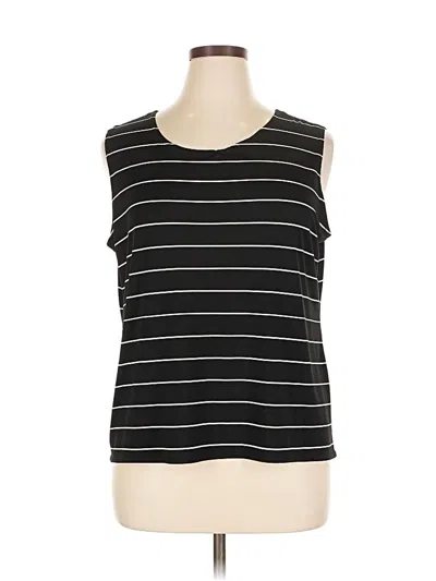 Pre-owned Attitudes By Renee Sleeveless Top Black Boatneck Tops