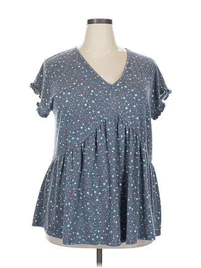 Pre-owned Lane Bryant Short Sleeve T-shirt In Blue