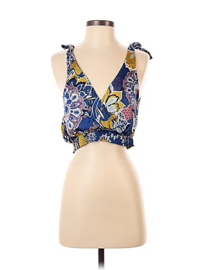 Pre-owned Free People Sleeveless Blouse In Blue