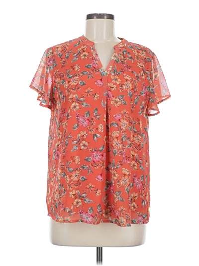 Pre-owned Papermoon Short Sleeve Blouse In Orange