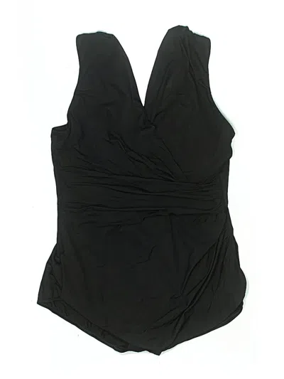 Pre-owned Lands' End One Piece Swimsuit In Black