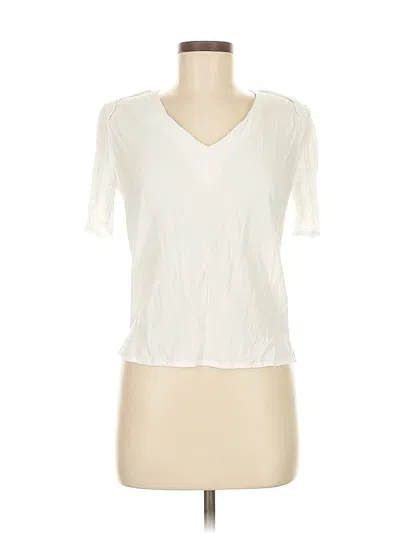 Pre-owned Ba&sh Short Sleeve Top Ivory V Neck Tops In White