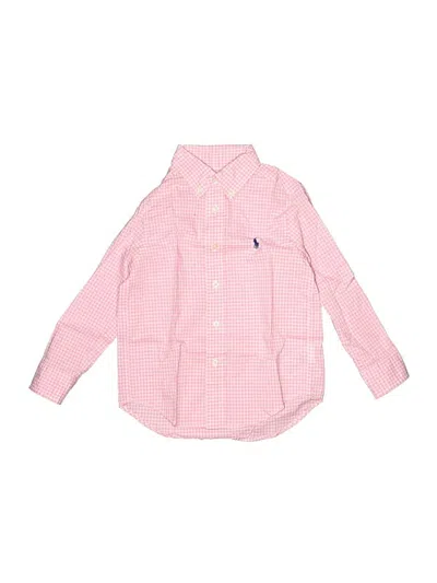 Pre-owned Ralph Lauren Kids' Long Sleeve Button Down Shirt In Pink