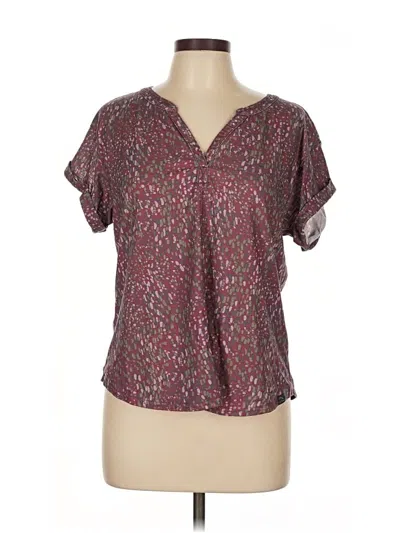 Pre-owned L.l.bean Short Sleeve T-shirt In Burgundy