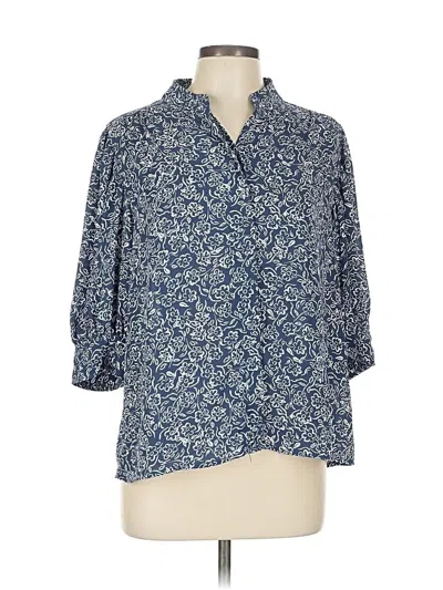 Pre-owned Cece 3/4 Sleeve Blouse In Blue