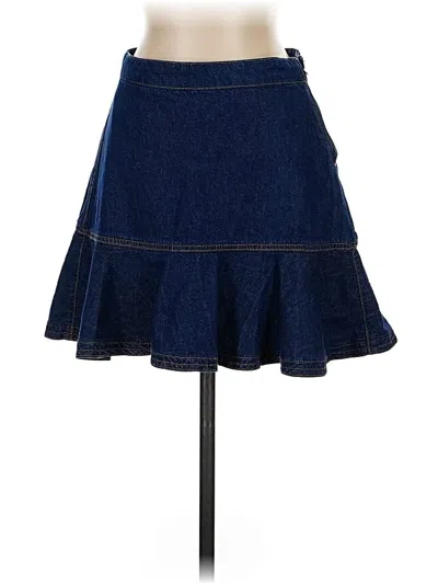 Pre-owned Reformation Jeans Denim Skirt In Blue