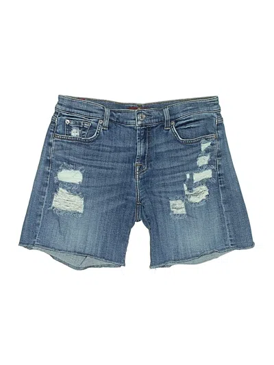 Pre-owned 7 For All Mankind Denim Shorts In Blue