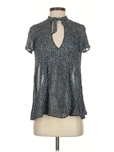 Pre-owned Joie Short Sleeve Blouse In Gray