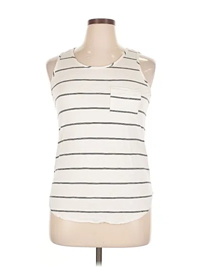 Pre-owned Papermoon Sleeveless Top Ivory Scoop Neck Tops In White