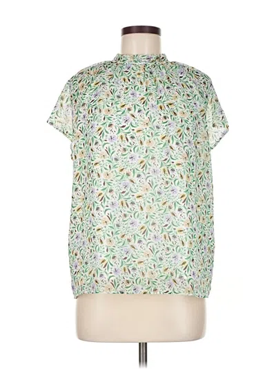 Pre-owned Ann Taylor Short Sleeve Blouse In Green