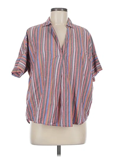 Pre-owned Madewell Short Sleeve Blouse In Pink