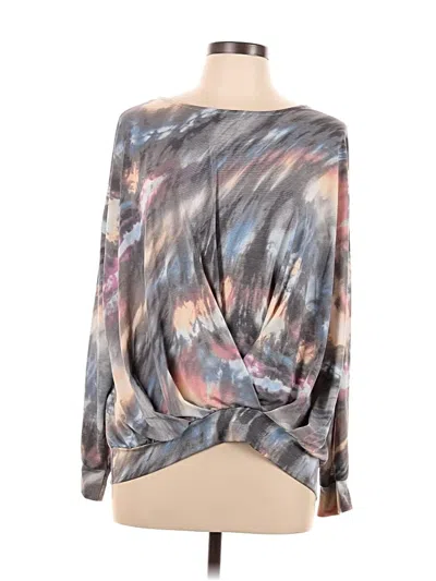 Pre-owned White Birch Long Sleeve Blouse In Gray