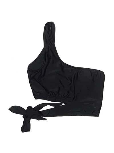 Pre-owned Unbranded Swimsuit Top Black Solid Pattern Swimwear