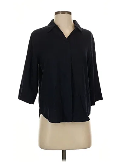 Pre-owned Uniqlo 3/4 Sleeve Blouse In Black
