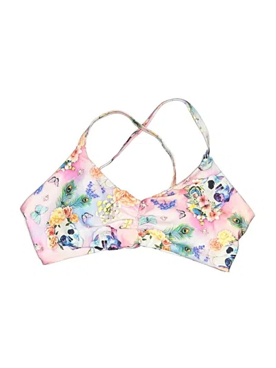 Pre-owned Unbranded Swimsuit Top Pink Print Pattern Swimwear