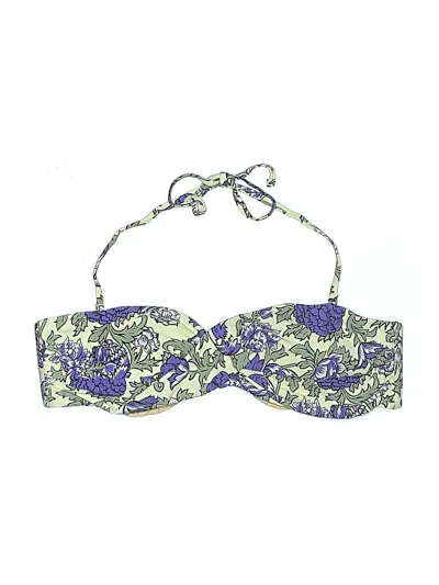 Pre-owned Anthropologie Swimsuit Top Purple Print Pattern Swimwear