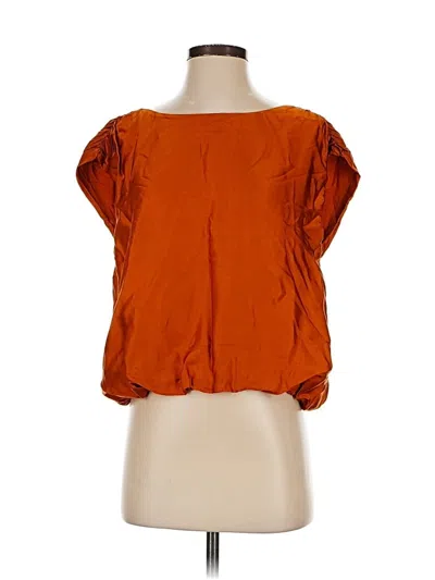 Pre-owned By Anthropologie Short Sleeve Blouse In Orange