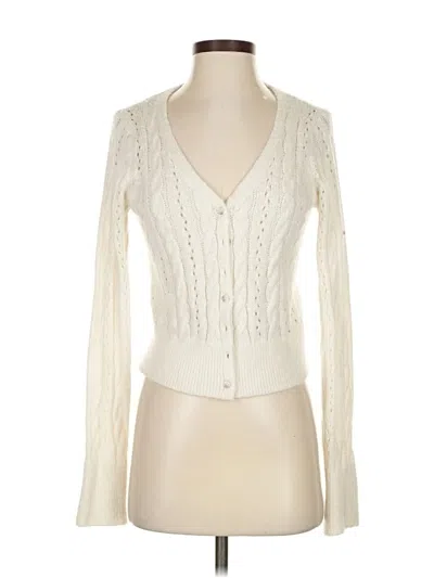 Pre-owned Abercrombie & Fitch Cardigan Sweater In White