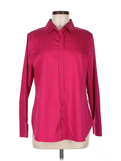 Pre-owned Chico's Long Sleeve Blouse In Burgundy