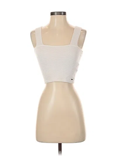 Pre-owned Hollister Sleeveless Top Ivory Sweetheart Neckline Tops In White