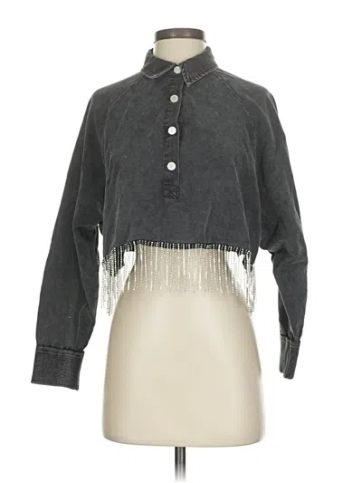 Pre-owned Blue B Long Sleeve Blouse In Gray